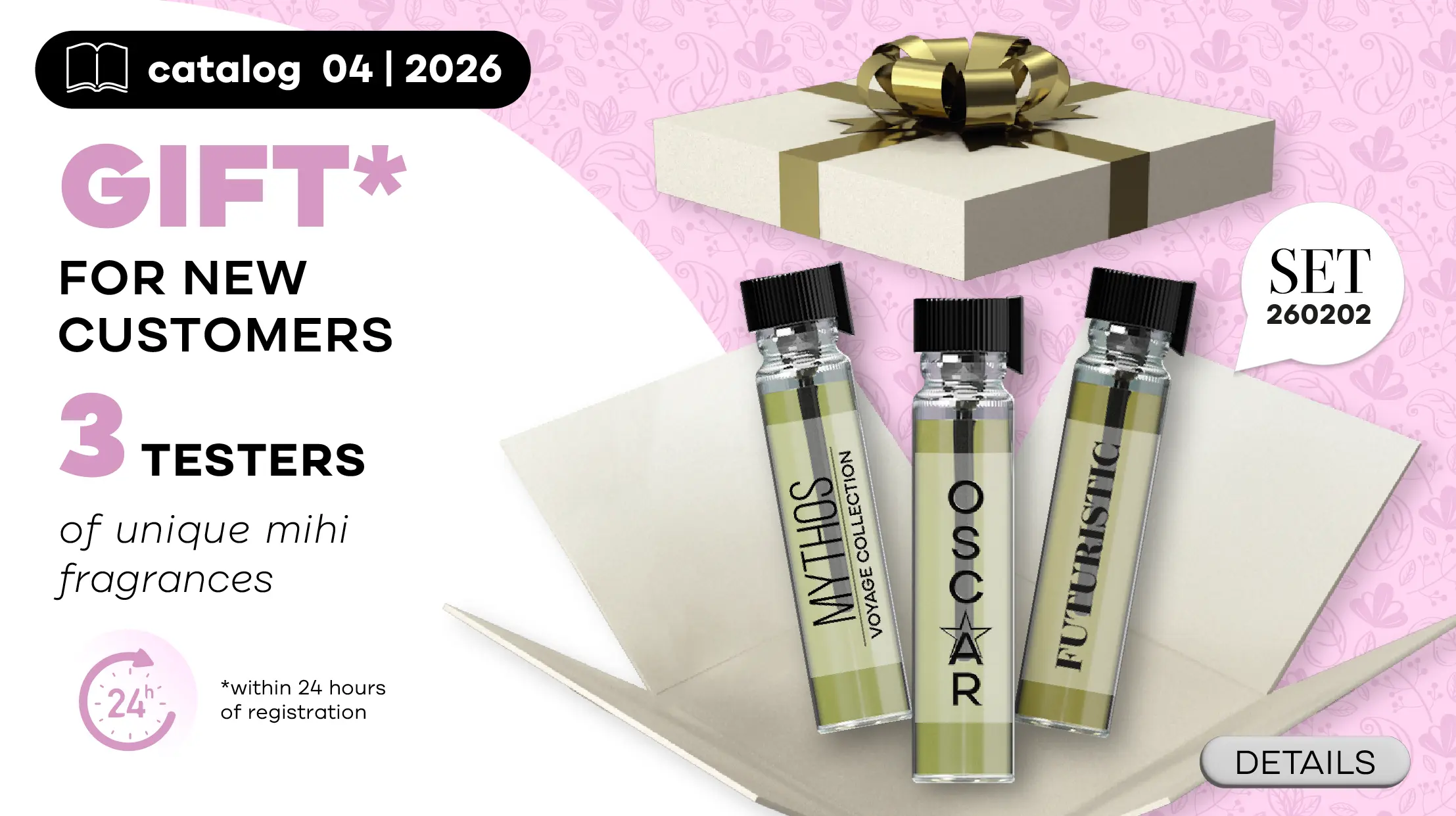 Super Bonus for New Customers in the period! Testers of 3 exclusive fragrances mihi!