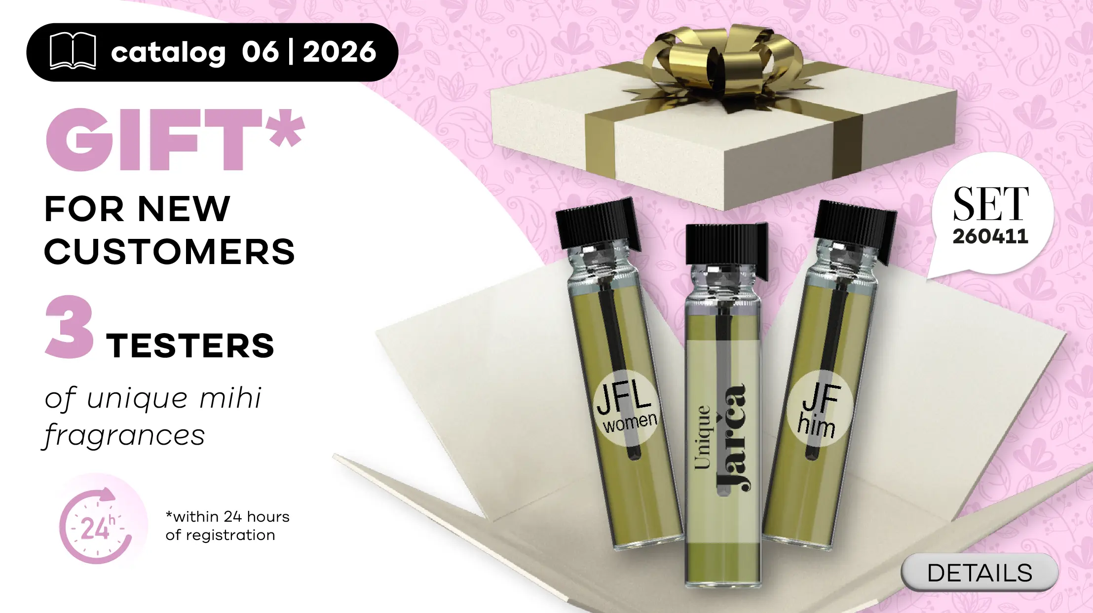Super Bonus for New Customers in the period! Testers of 3 exclusive fragrances mihi!
