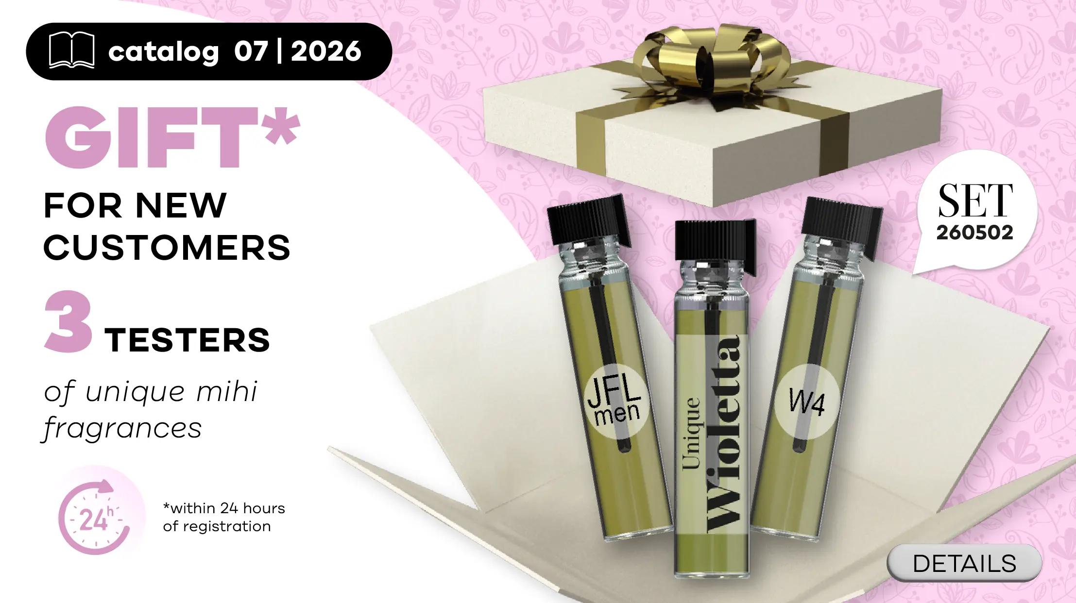 Super Bonus for New Customers in the period! Testers of 3 exclusive fragrances mihi!