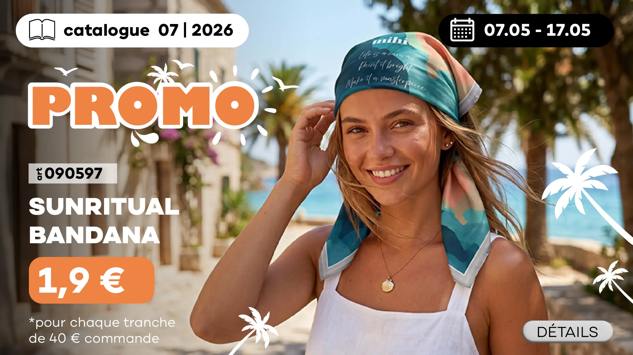 07.05 - 17.05 Bandana SUNRITUAL à seulement 1,9€ pour chaque tranche de 40€ d’achat dans le catalogue