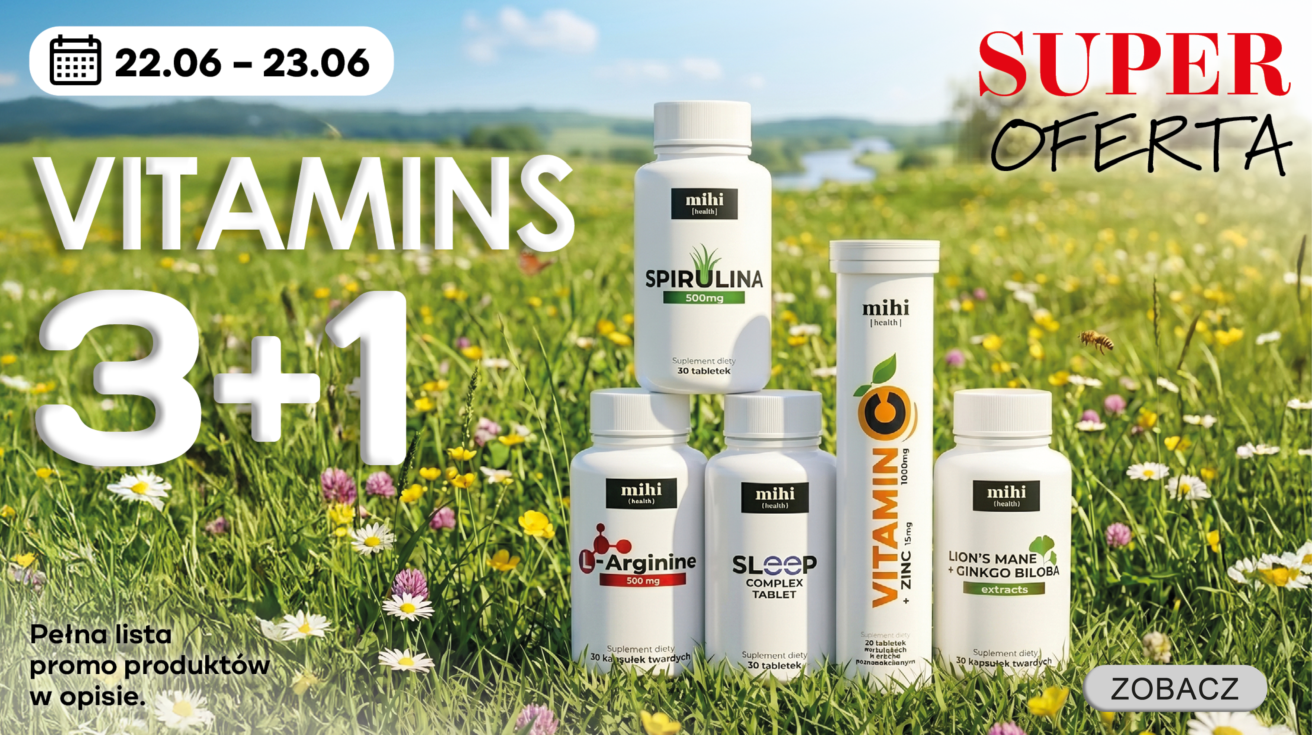 Tylko od 22.06 do 23.06 kup 3 dowolne produkty z serii Vitamins i wybierz 4. produkt w prezencie za jedyne 0,01€ z poniższej listy