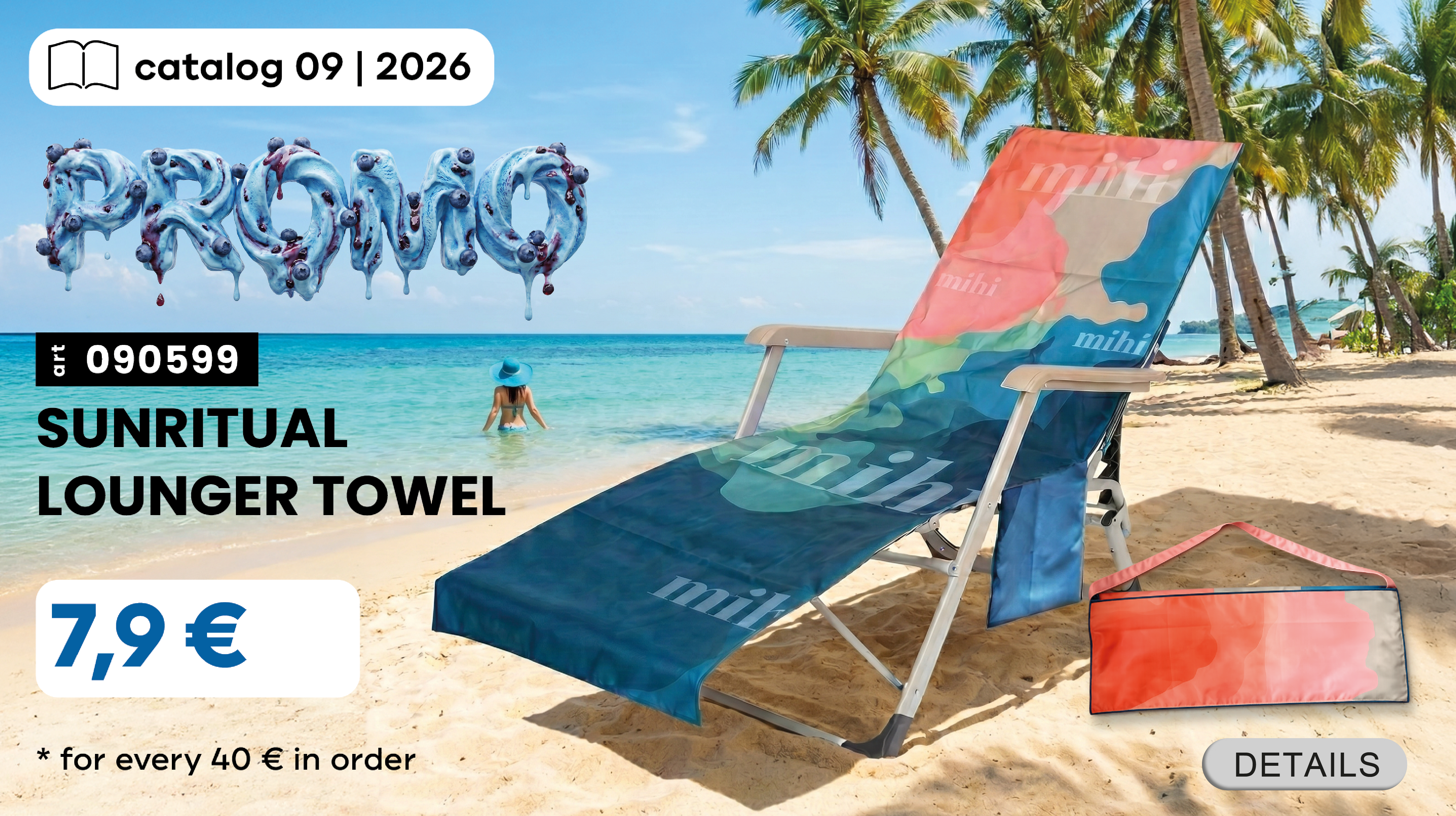 Get SUNRITUAL Lounger Towel for just 7,9€ for every 40€ of order in the catalogue