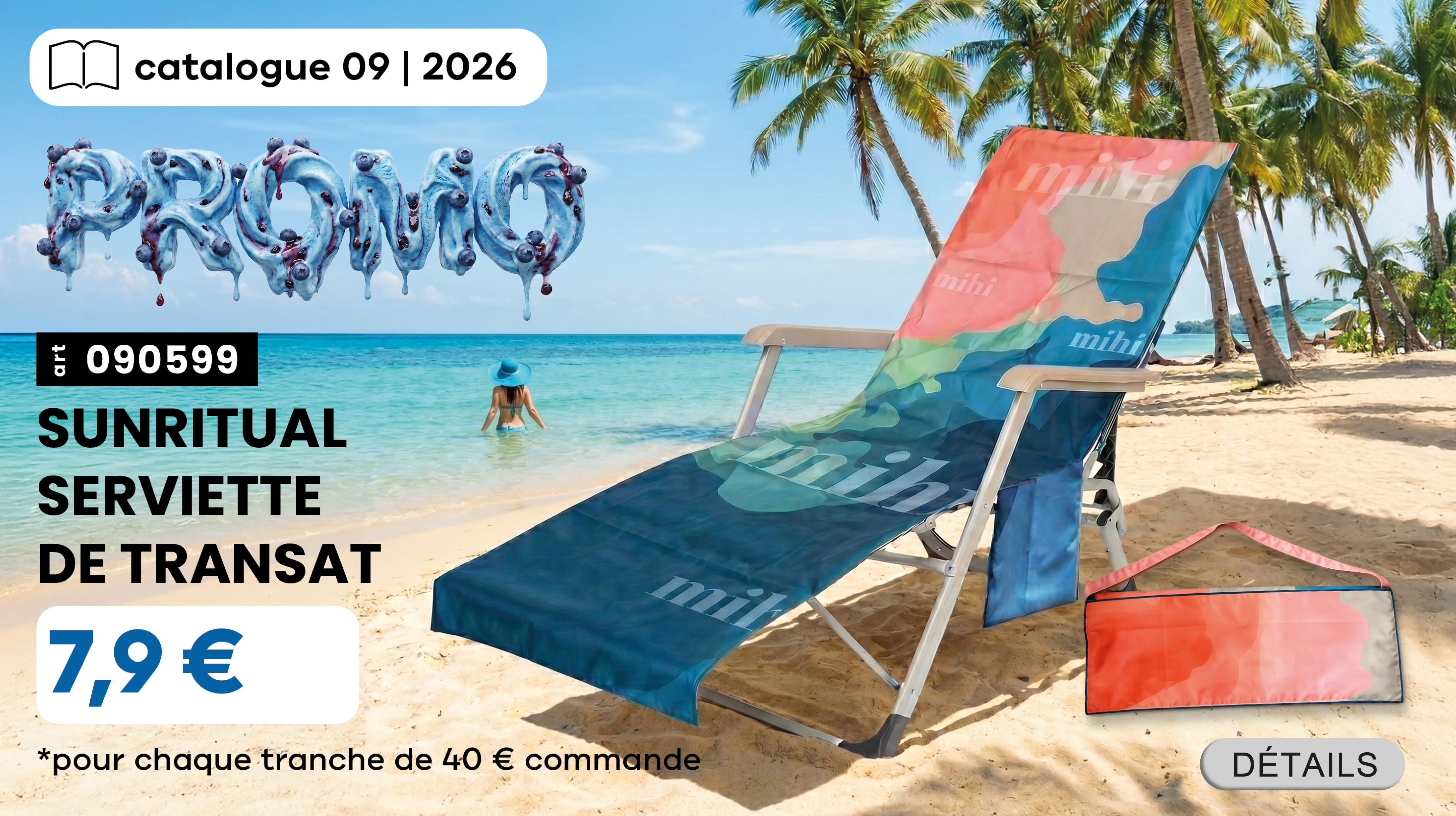 Obtenez la serviette SUNRITUAL Lounger Towel pour seulement 7,9 € pour chaque tranche de 40 € d’achat dans le catalogue