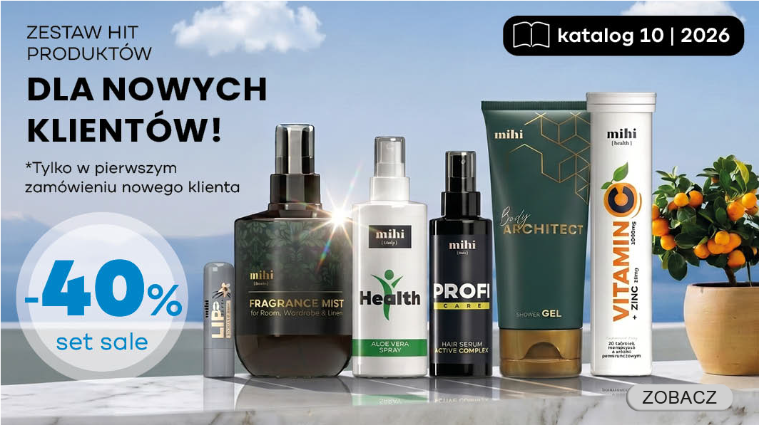 Unikalny zestaw HIT produktów mihi dla Nowych Klientów w okresie! Aby maksymalnie ułatwić pierwszy krok, z przyjemnością przedstawiamy specjalną ofertę dla Nowych Klientów!