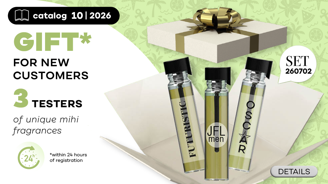 Super Bonus for New Customers in the period! Testers of 3 exclusive fragrances mihi!