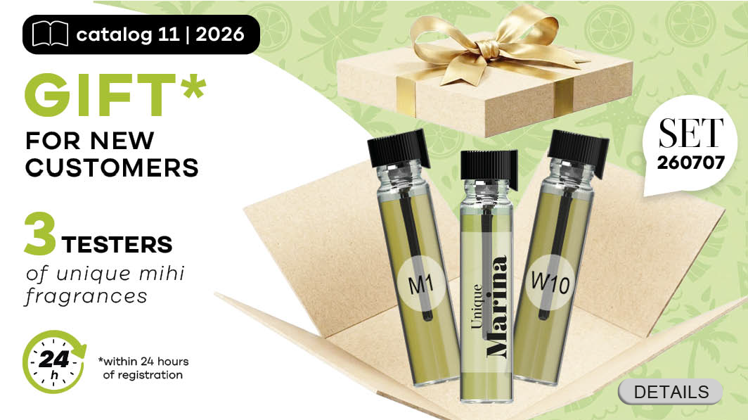 Super Bonus for New Customers in the period! Testers of 3 exclusive fragrances mihi!