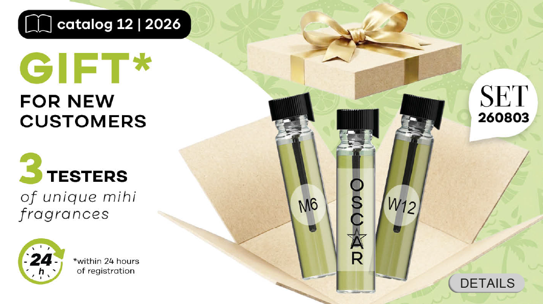 Super Bonus for New Customers in the period! Testers of 3 exclusive fragrances mihi!
