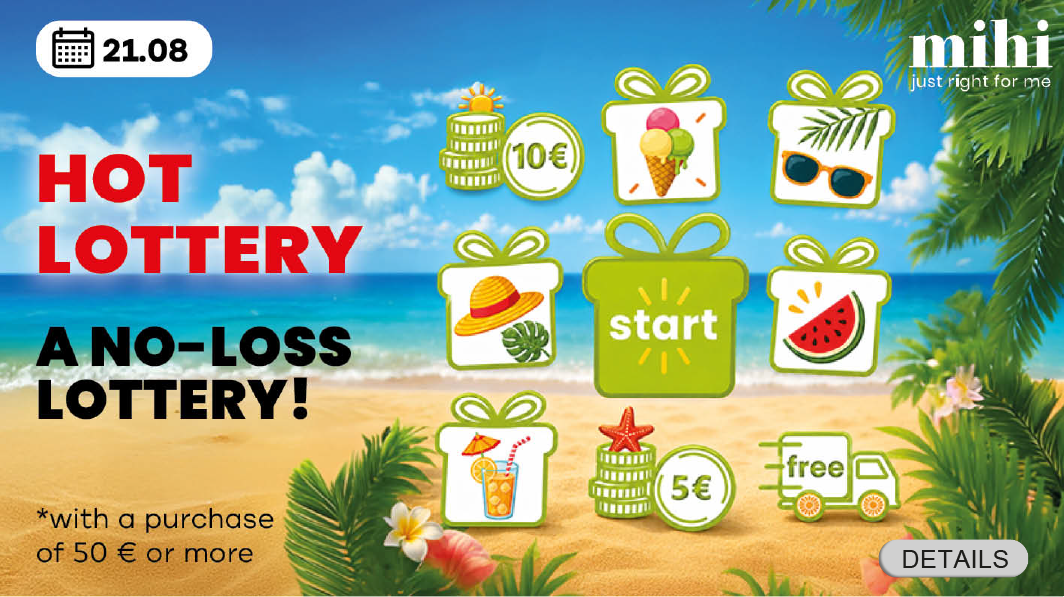 August 21 only  visit our mihi.care website, take part in the lottery  and get a guaranteed PRIZE!