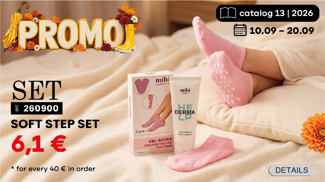 ONLY 10.09–20.09 Get the SOFT STEP SET for only 6,1 € for every 40 € spent.
