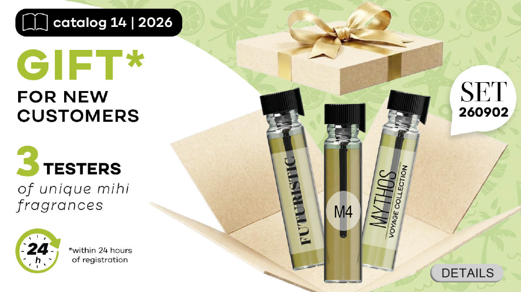 Super Bonus for New Customers in the period! Testers of 3 exclusive fragrances mihi!