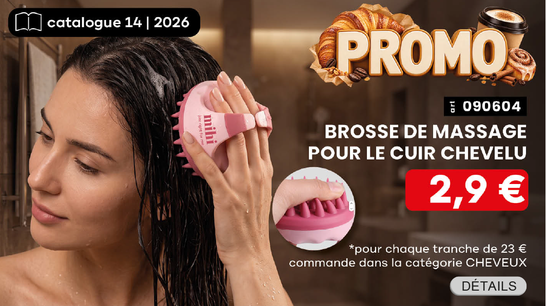Obtiens la brosse de massage pour le cuir chevelu Scalp Care au prix exceptionnel de 2,9 € par tranche de 23 € d’achat dans la catégorie CHEVEUX