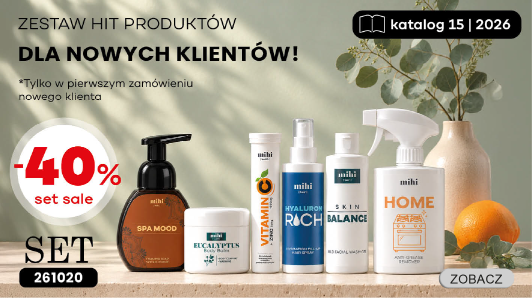 Unikalny zestaw HIT produktów mihi dla Nowych Klientów w okresie! Aby maksymalnie ułatwić pierwszy krok, z przyjemnością przedstawiamy specjalną ofertę dla Nowych Klientów!