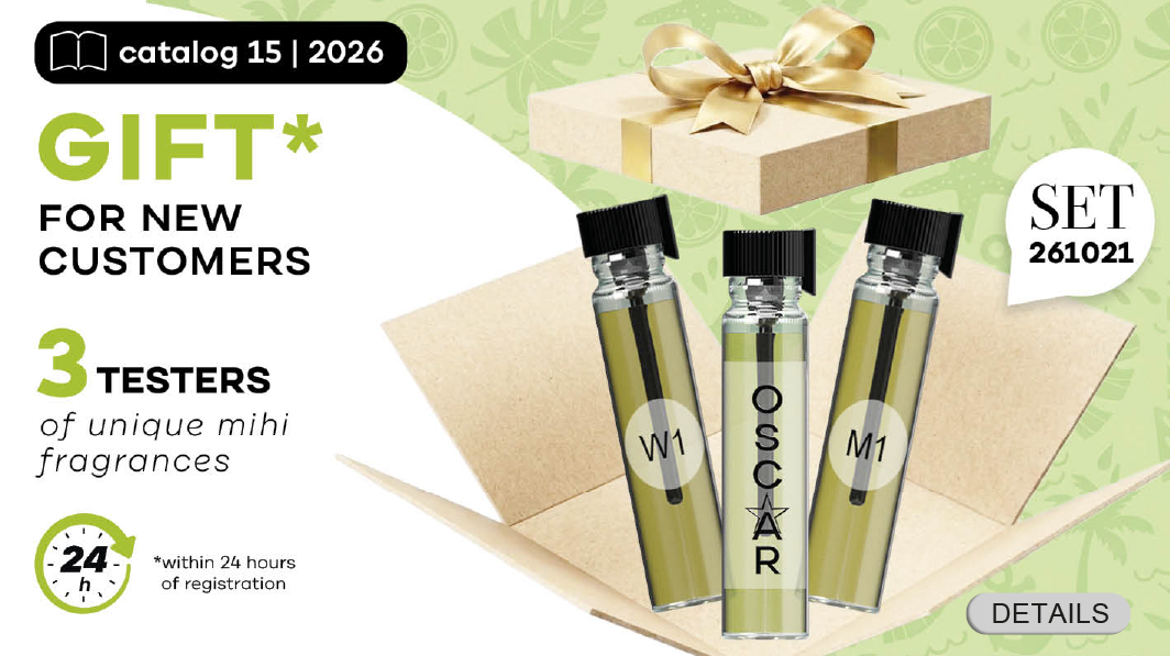 Super Bonus for New Customers in the period! Testers of 3 exclusive fragrances mihi!
