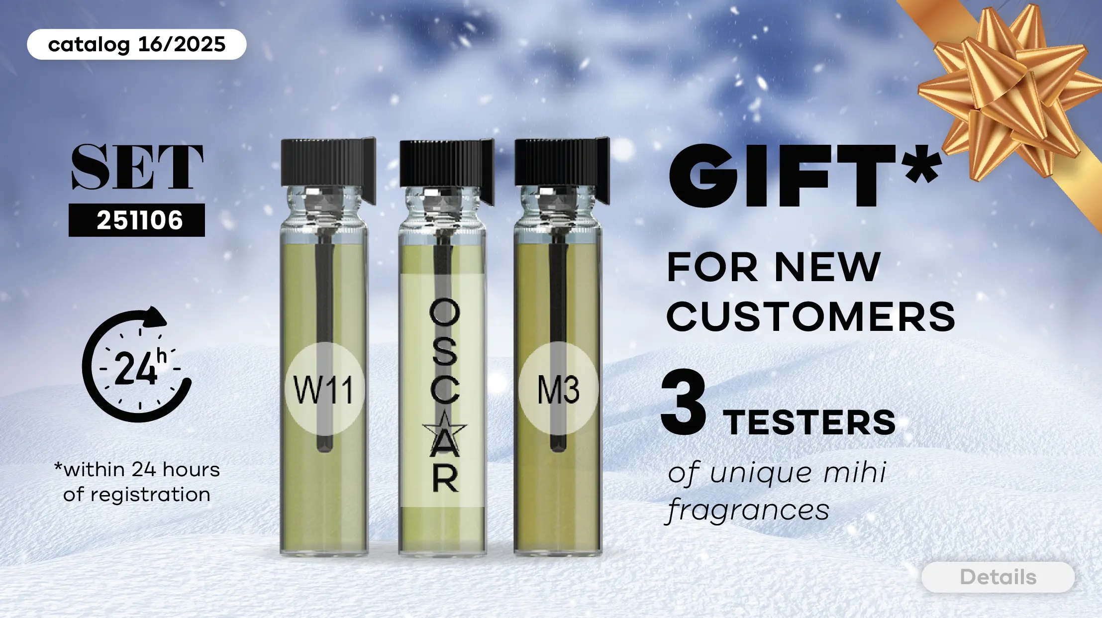 Super Bonus for New Customers in the period 16/2025! Testers of 3 exclusive fragrances mihi!