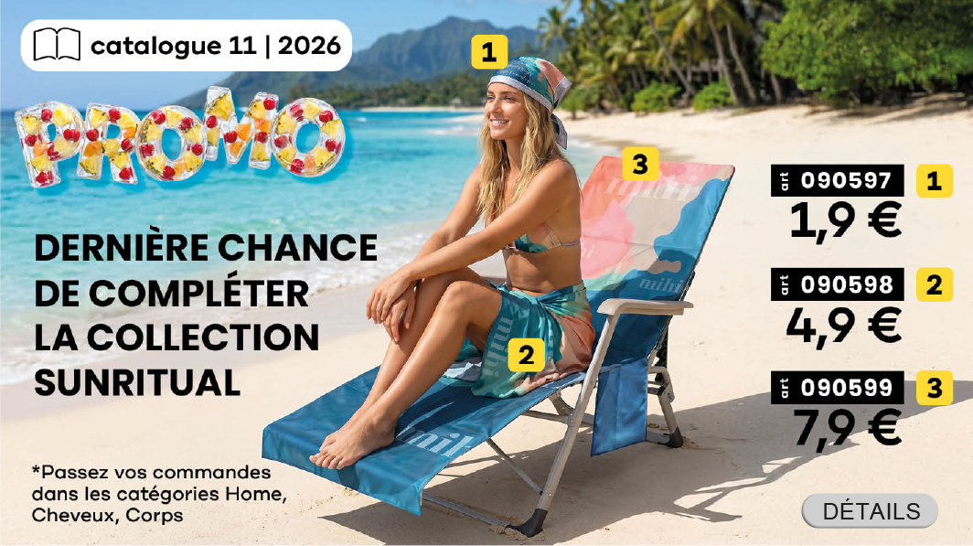 DERNIÈRE CHANCE DE COMPLÉTER LA COLLECTION SUNRITUAL. Passez vos commandes dans les catégories Home, Cheveux, Corps