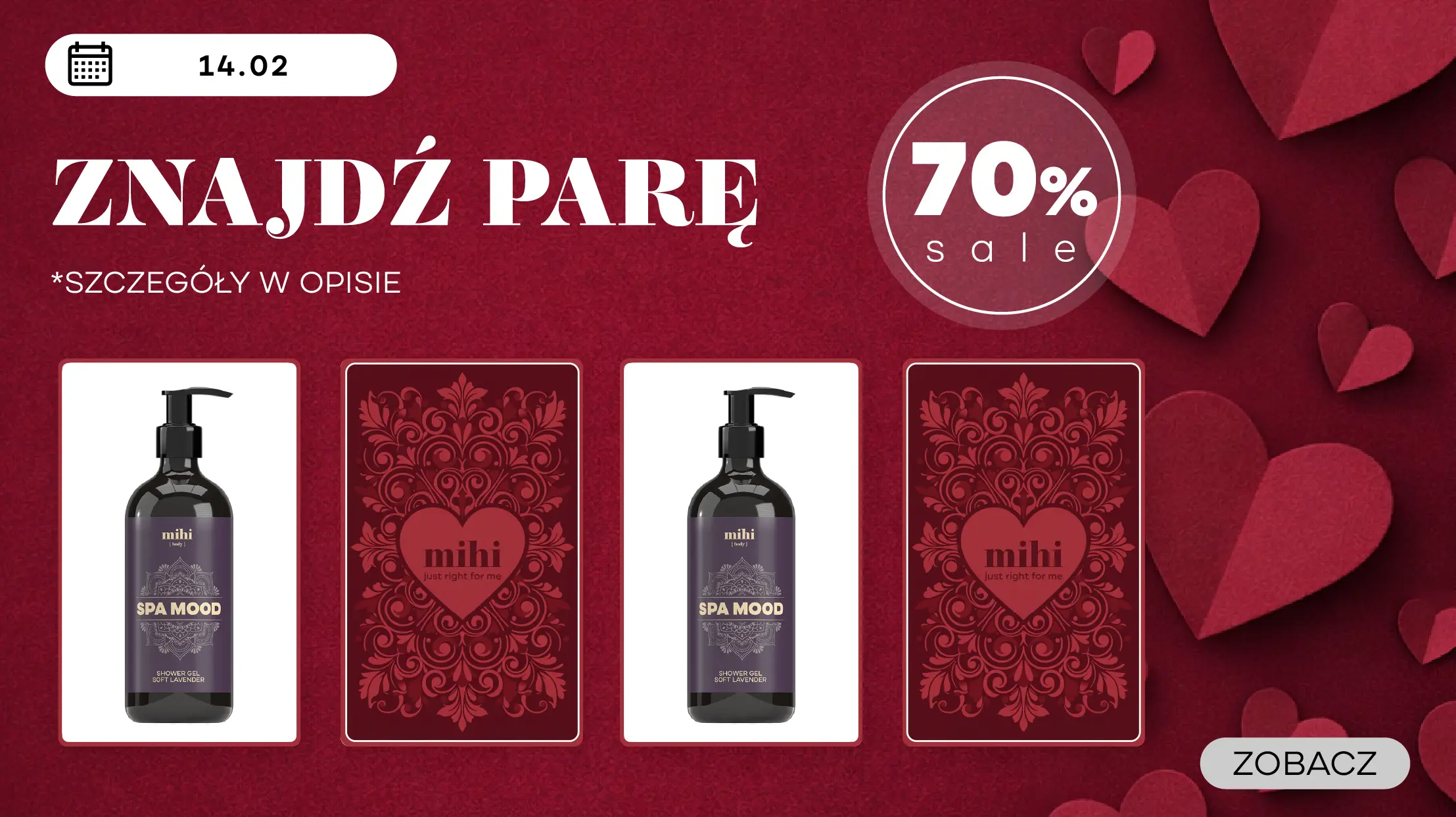 Tylko 14 lutego na stronie graj w grę „Znajdź parę” i uzyskaj dostęp do zniżek do -70% na 14 produktów