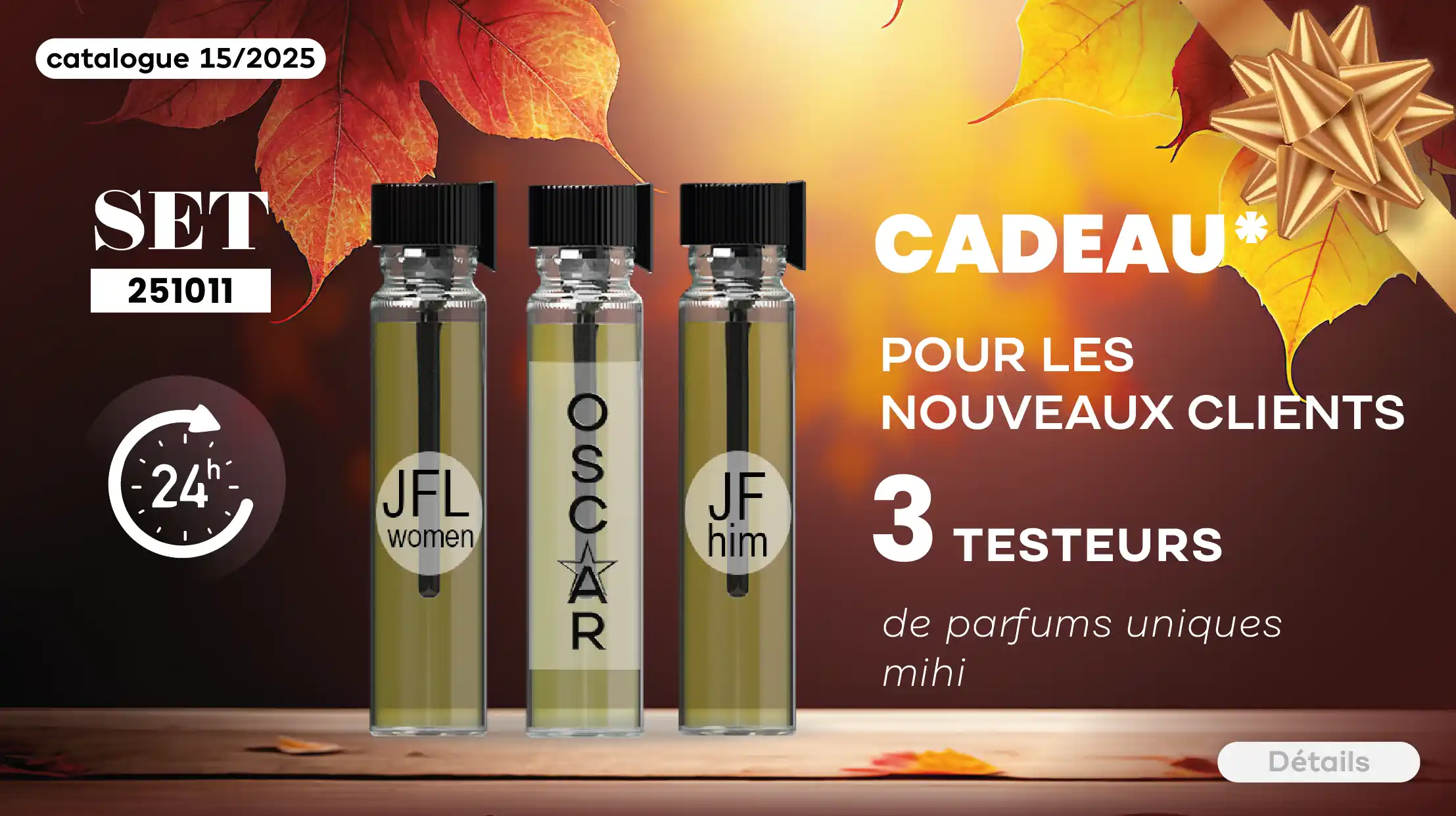 Super Bonus pour les Nouveaux Clients en Période 15/2025! Échantillons de 3 parfums exclusifs Mihi!