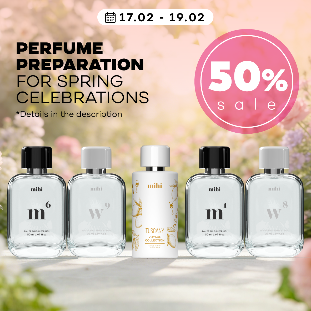 Perfume preparation for spring celebrations